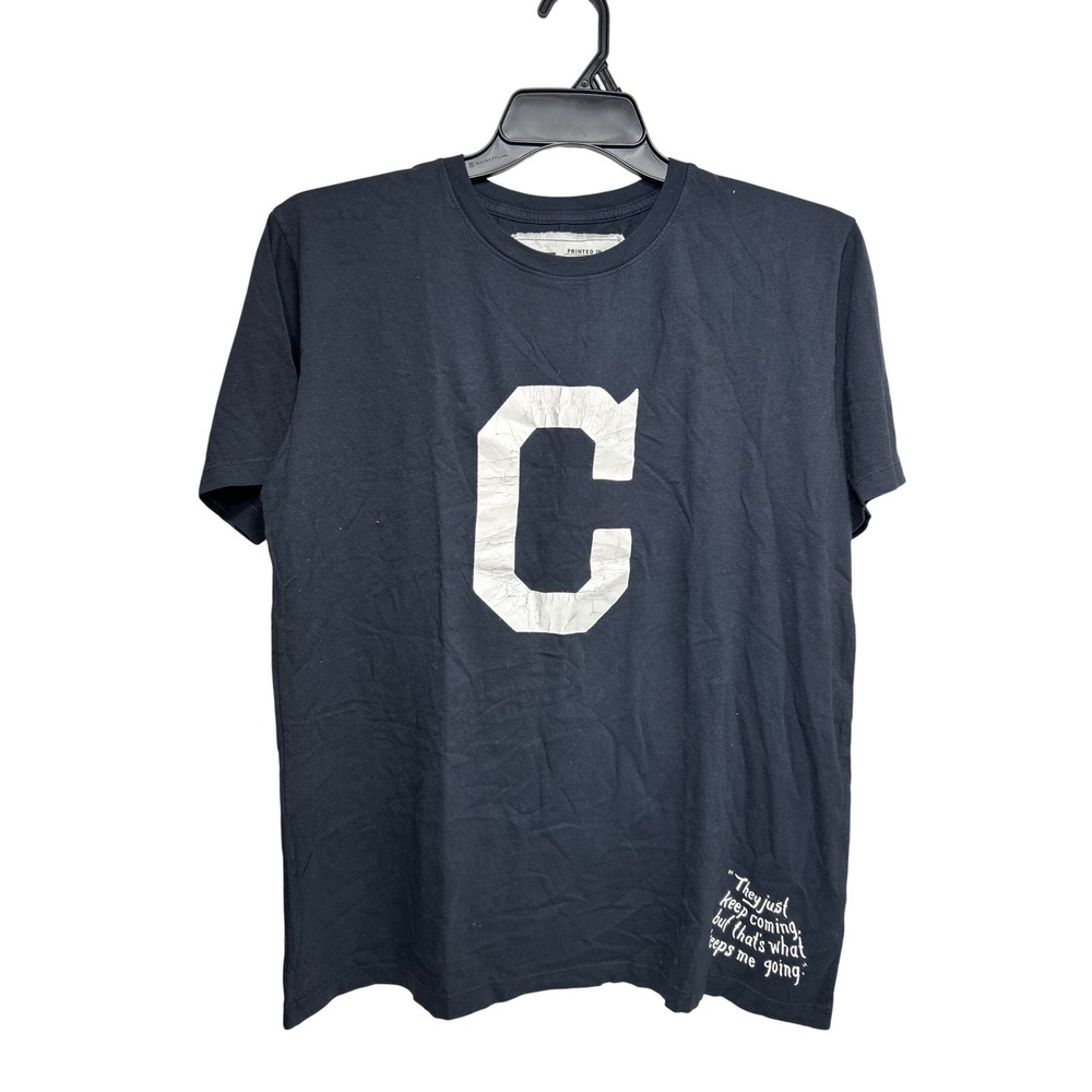 Roots of Fight Jim Thorpe 21 Navy Blue Graphic T-Shirt Mens Large Made in USA